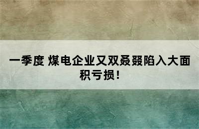 一季度 煤电企业又双叒叕陷入大面积亏损！